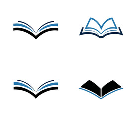 Open book education logo vector image symbol Illustration design template