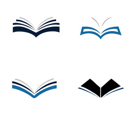 Open book education logo vector image symbol Illustration design template