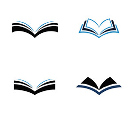 Open book education logo vector image symbol Illustration design template