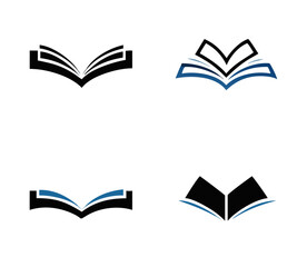 Open book education logo vector image symbol Illustration design template