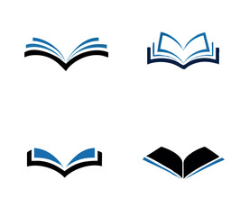 Open book education logo vector image symbol Illustration design template