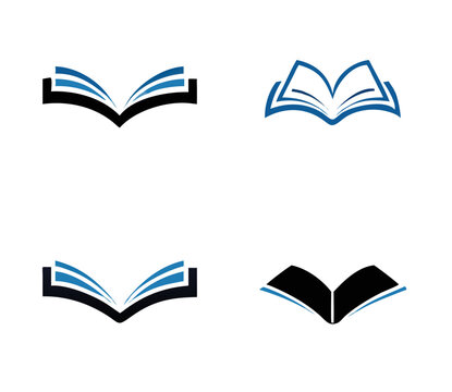 Open book education logo vector image symbol Illustration design template