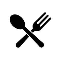 Spoon and fork icon, restaurant business concept, vector illustration
