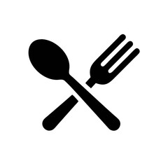 Spoon and fork icon, restaurant business concept, vector illustration