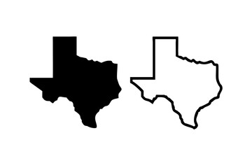 Texas Map Icon Vector. symbol for web site Computer and mobile vector.