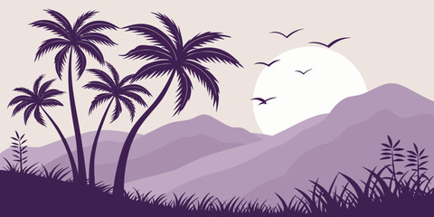 Naklejka premium tropical island with palm trees