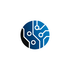 Circuit board icons. Technology scheme square symbol, Vector Illustration