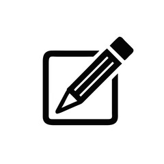 Edit text icon, pencil symbol isolated on white background, Vector Illustration
