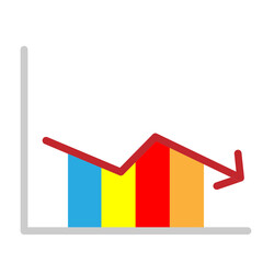Performance Bar Graph Vector Flat Icon Design