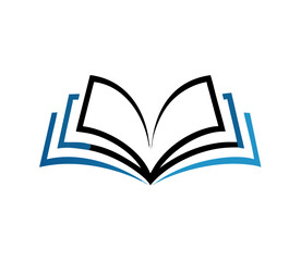 Open book education logo vector image symbol Illustration design template
