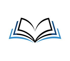 Open book education logo vector image symbol Illustration design template