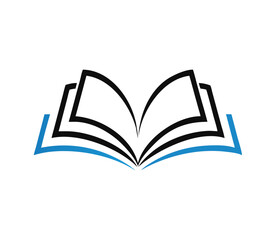 Open book education logo vector image symbol Illustration design template