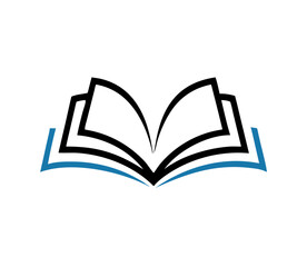 Open book education logo vector image symbol Illustration design template