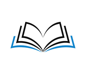Open book education logo vector image symbol Illustration design template