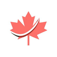 Maple leaf vector icon, Canadian Maple leaf Logo isolated on white