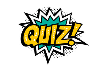 Quiz in comic pop art style. Quiz game icon . Vector illustration eps 10