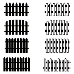 collection of Garden fence wooden icon ,vector