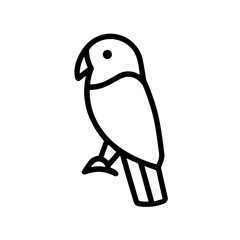 Simple black Parrot Icon  Bird Illustration