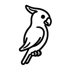 Simple black Parrot Icon  Bird Illustration