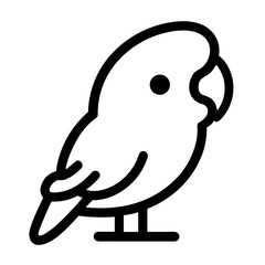 Simple black Parrot Icon  Bird Illustration