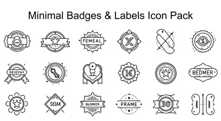 Obraz premium Minimalist Badge & Label Icon Pack