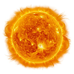 Realistic Sun Illustration Isolated on Transparent Background