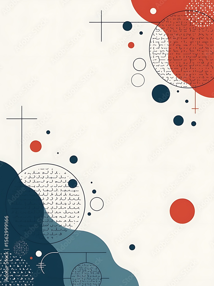 Aufkleber design features minimalist abstract background geometric shapes patterns blending technology business
