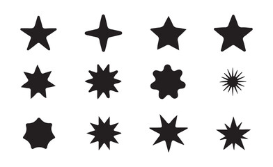 Retro Style Starbursts and Glowing Sparkle Icons Vector Illustration eps 10