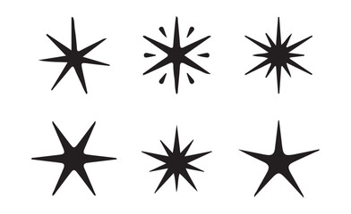 Retro Style Starbursts and Glowing Sparkle Icons Vector Illustration eps 10