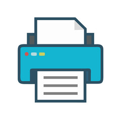 Office printer illustration for document printing and organization tasks