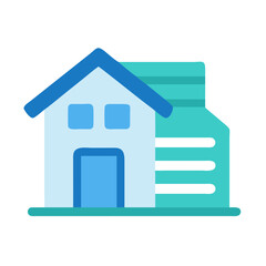Modern house and office building flat vector design