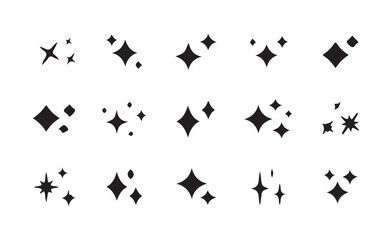 Minimalist Glowing Sparkles and Twinkle Icons Collection