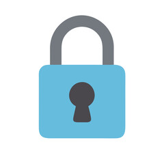 Light blue padlock icon on a black background illustration