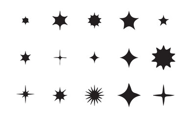 Simple Sparkle Silhouettes Set – Flat Vector Design Elements