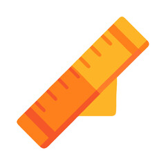 Orange ruler on black background isolated illustration graphic resource