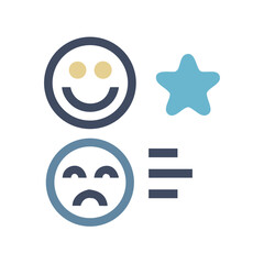 Customer satisfaction feedback with positive and negative emotion faces