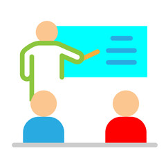 Teacher and Student Vector Flat Icon Design