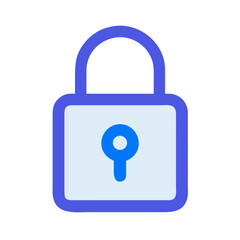 Stylized blue padlock icon representing data protection security online