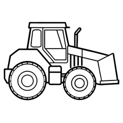 Clean vector illustration of a yellow construction wheel loader on a white background