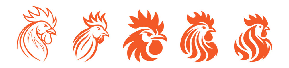 Modern Rooster Emblems – Farm Animal Graphic Set
