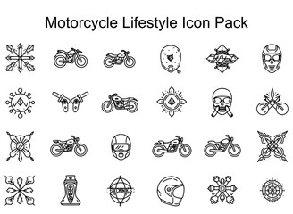 Obraz premium Motorcycle Lifestyle Icon Pack
