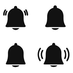 Notification bells icon isolated. Doorbell icons for apps like youtube, alert ringing or subscriber alarm symbol, vector Illustration.