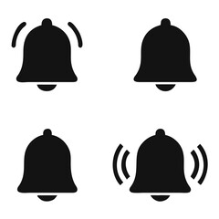 Notification bells icon isolated. Doorbell icons for apps like youtube, alert ringing or subscriber alarm symbol, vector Illustration.