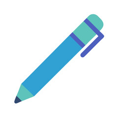 Minimalist blue pen floating on a clean black background