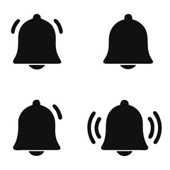 Notification bells icon isolated. Doorbell icons for apps like youtube, alert ringing or subscriber alarm symbol, vector Illustration.