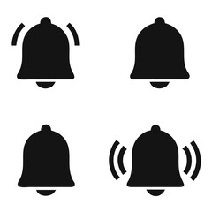 Notification bells icon isolated. Doorbell icons for apps like youtube, alert ringing or subscriber alarm symbol, vector Illustration.