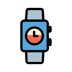 Modern smartwatch icon showing the current time digitally