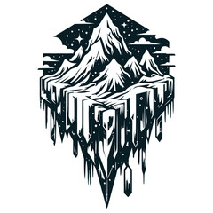 Fototapeta premium Jagged mountain ice formation snow winter