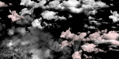Cloudy Sky Black and White Photo isolated on a black background, resembling textured