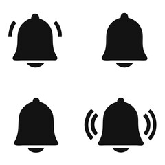 Notification bells icon isolated. Doorbell icons for apps like youtube, alert ringing or subscriber alarm symbol, vector Illustration.